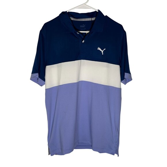 Puma Cloudspun Highway Golf Striped Short SleevePolo Shirt Men's Size Small NWT! - Picture 1 of 6